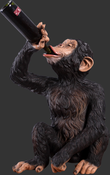 Boozy Chimp Drinking
